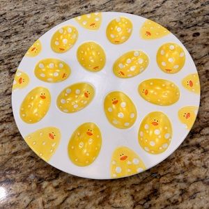 Gantz Ceramic Deviled Egg Plate with Chicks